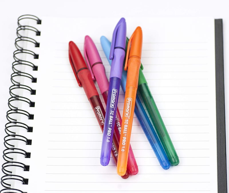 Promarx Tc Ball Pro Grip Fashion Ballpoint Pens, 1.0 mm, Assorted Colored Ink, 6-Count - Image 2